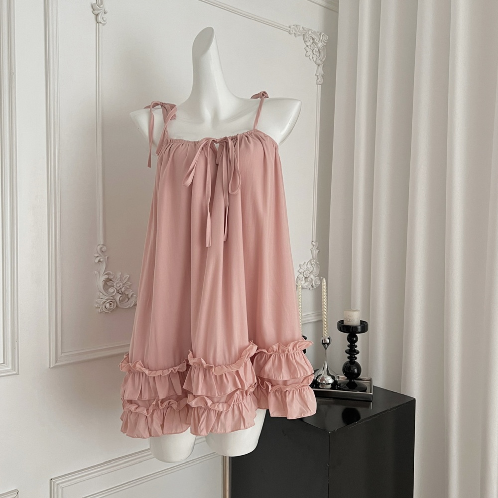 Pink wood ear frenum strap dress