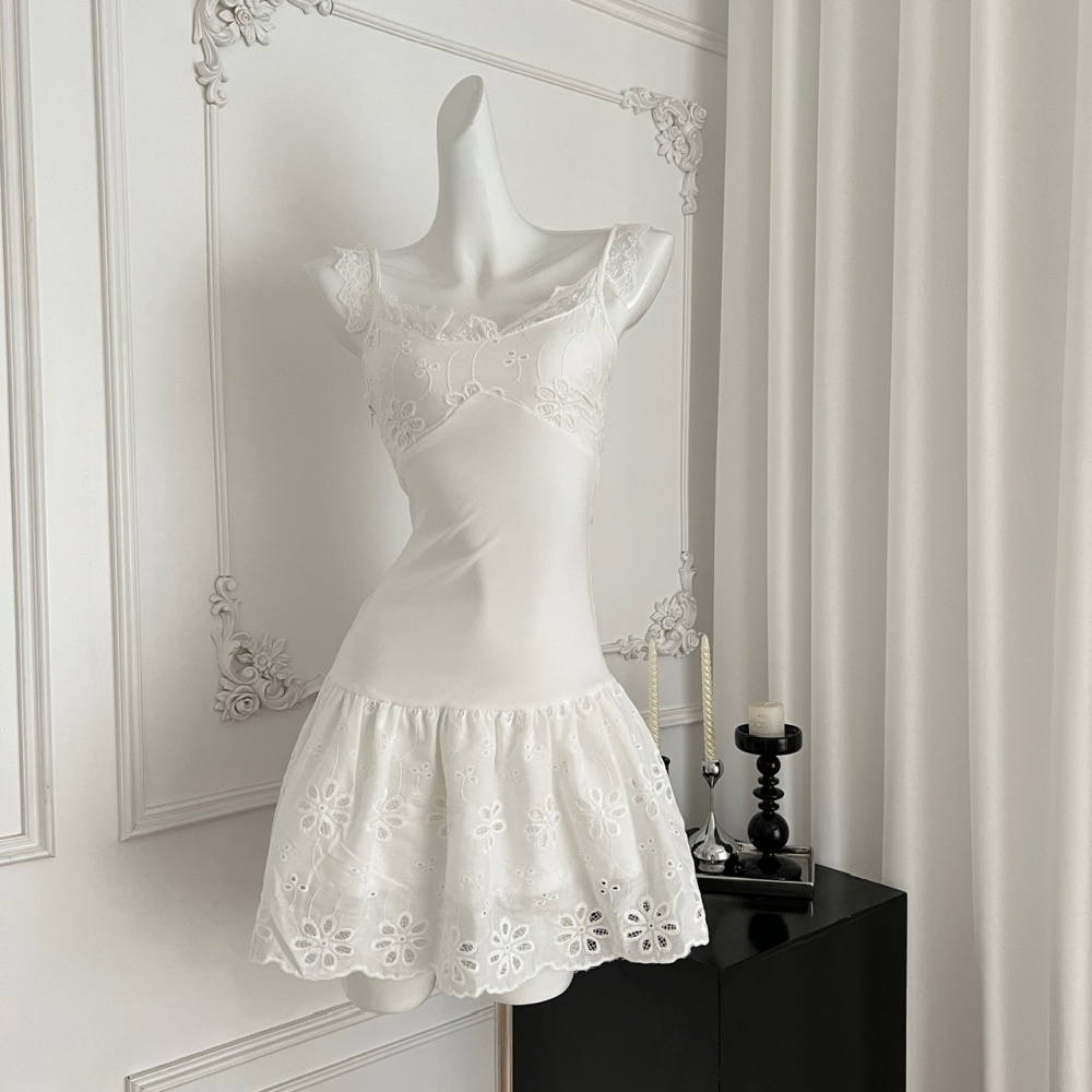 Summer seaside strap dress vacation dress 2pcs set