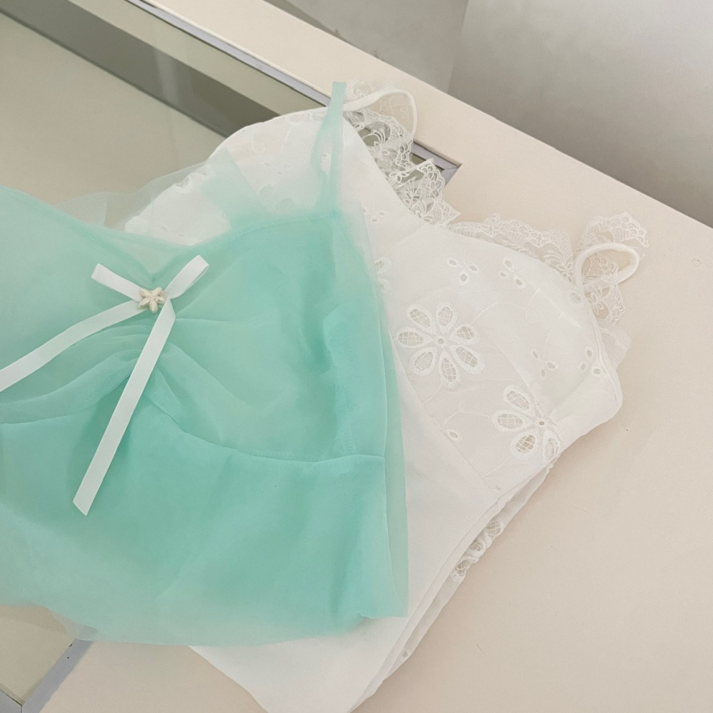 Summer seaside strap dress vacation dress 2pcs set