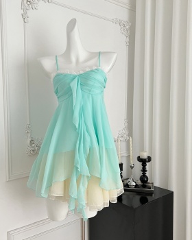 Frenum tops sling short skirt a set