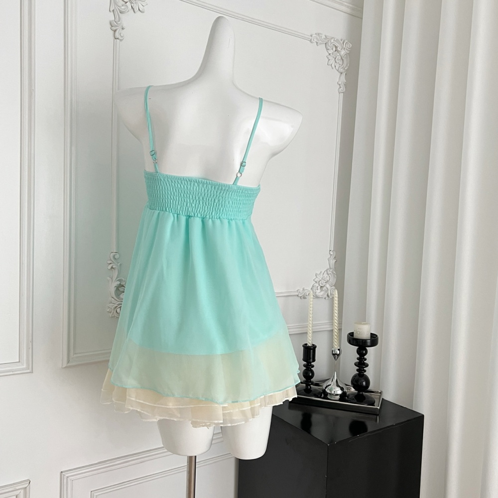 Frenum tops sling short skirt a set