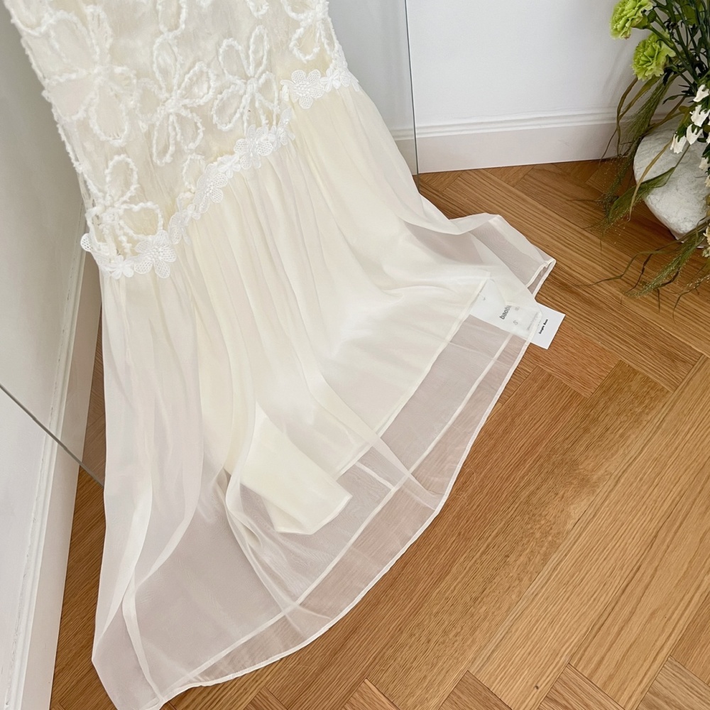 Chiffon summer dress Chinese style lace cheongsam