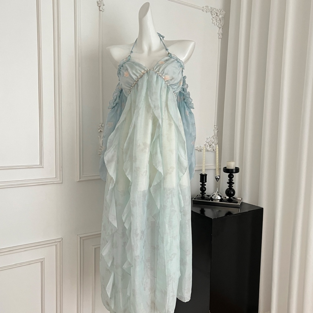 Conjoined summer halter sling dress for women