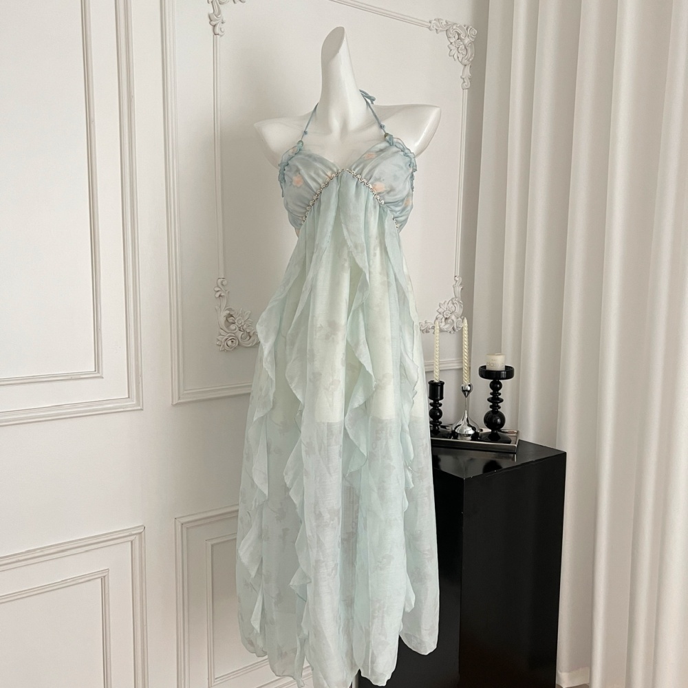 Conjoined summer halter sling dress for women