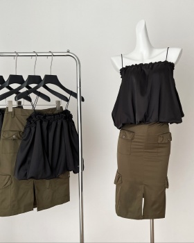 Bud niche unique summer black sling skirt a set