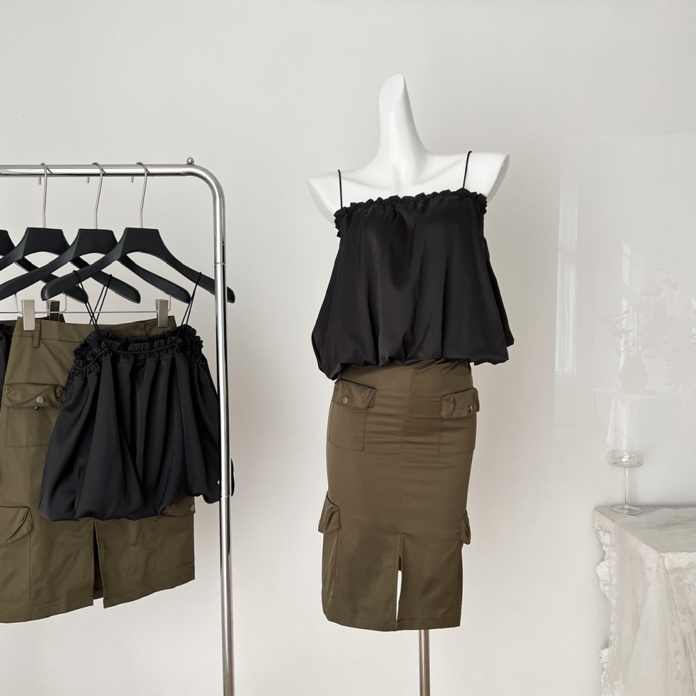 Bud niche unique summer black sling skirt a set