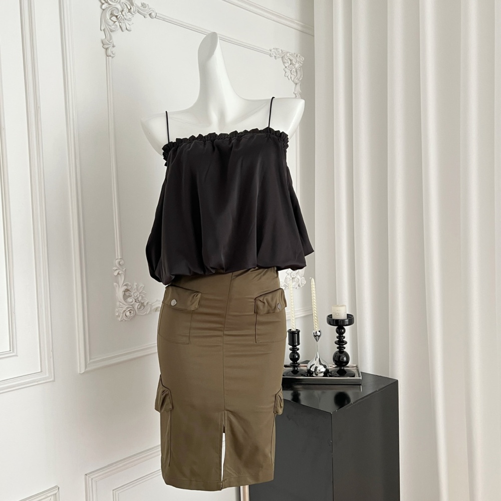 Bud niche unique summer black sling skirt a set