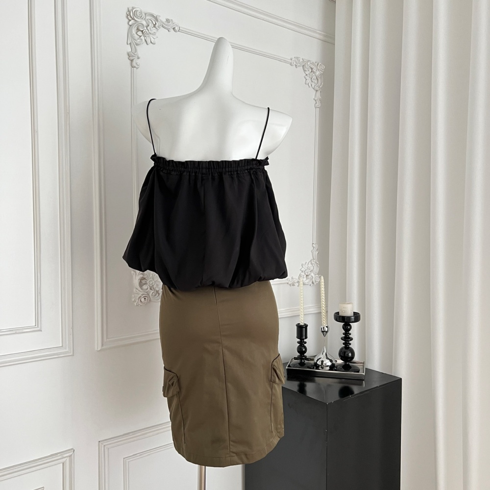 Bud niche unique summer black sling skirt a set