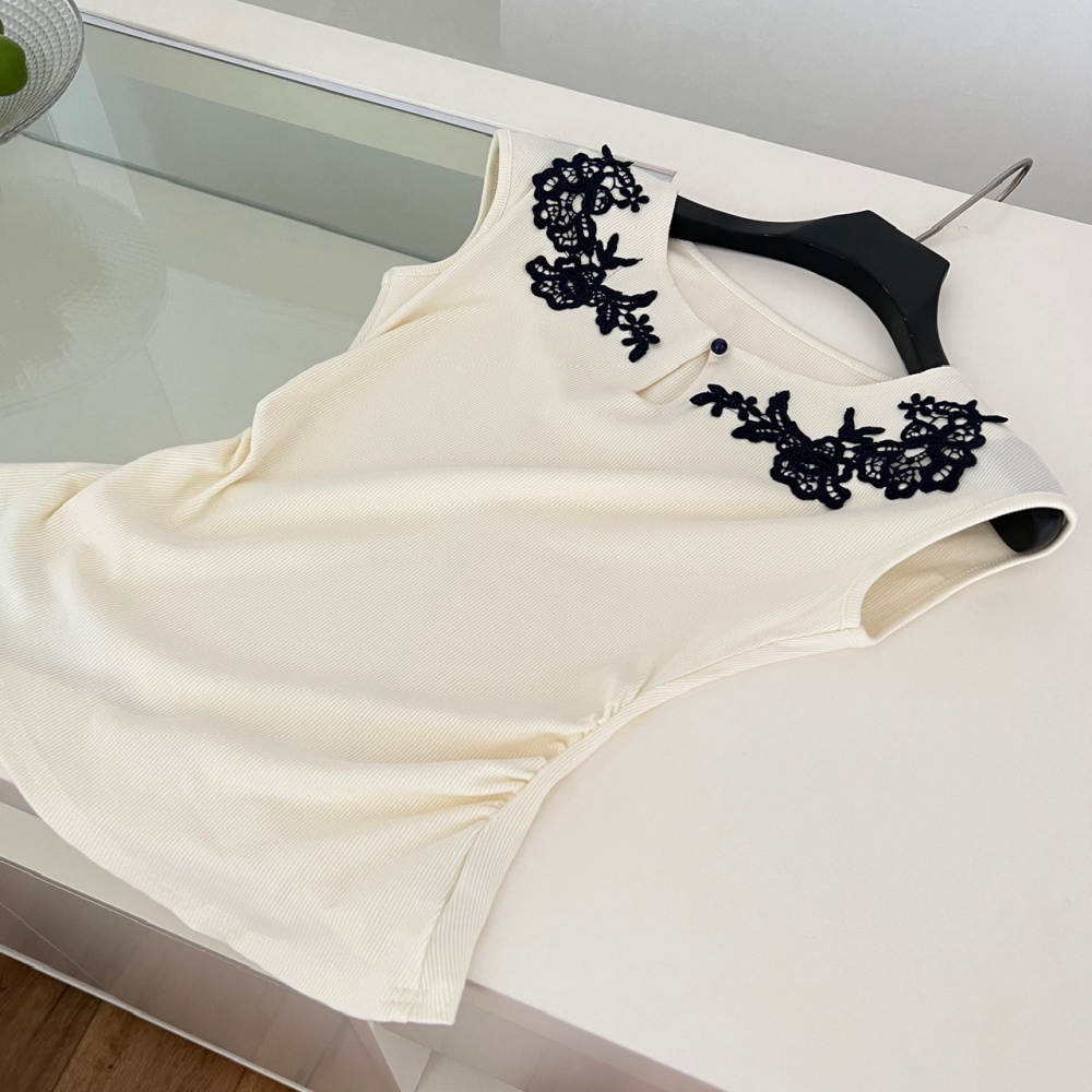 Summer relief tops Chinese style sweater a set