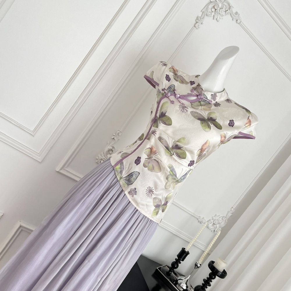 Short sleeve long skirt summer tops a set for women