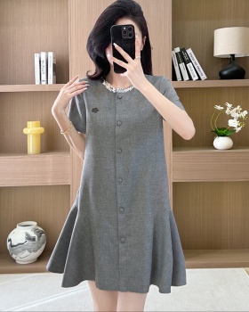 Western style fashion summer show young college style gray dress