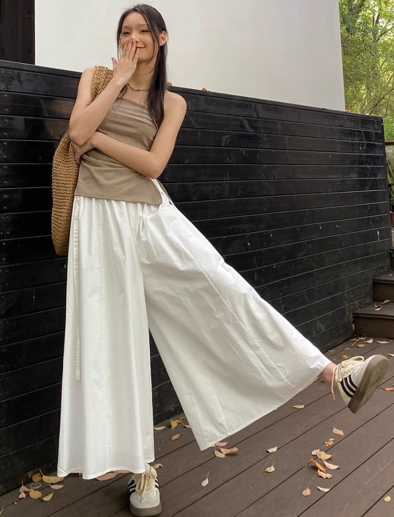 Drape culottes thin wide leg pants for women
