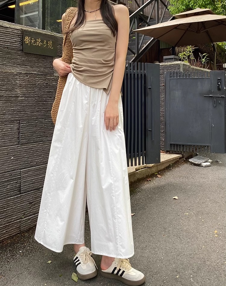 Drape culottes thin wide leg pants for women