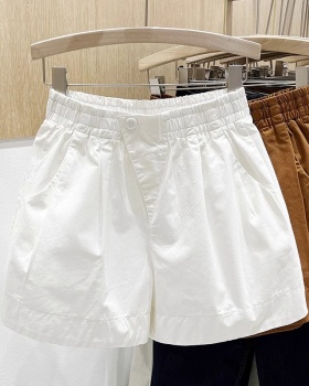 Slim black wide leg pants summer A-line shorts for women