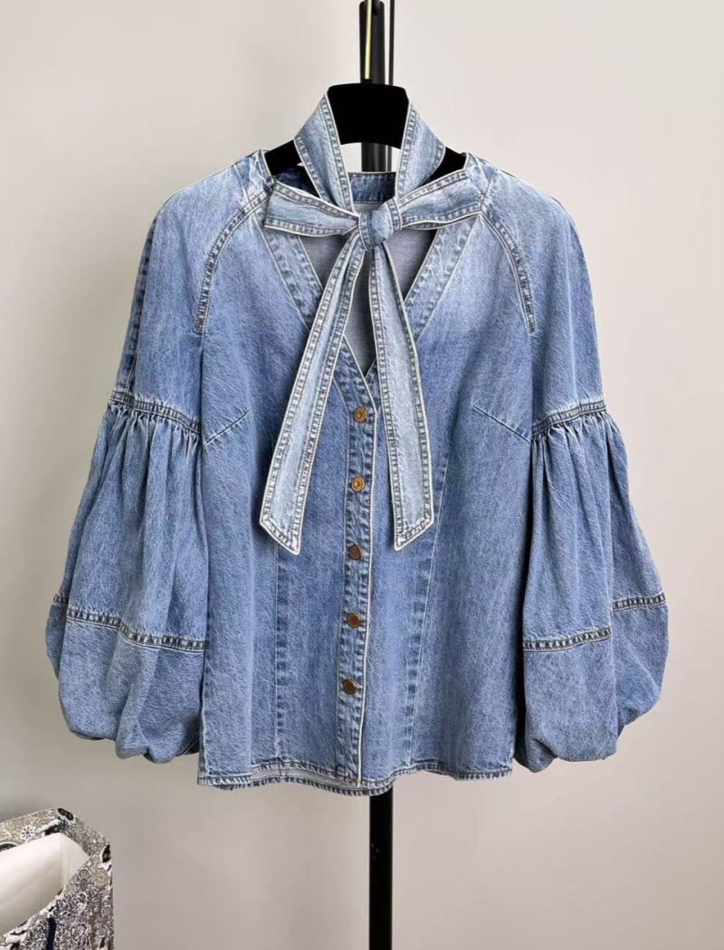 Light color shirt puff sleeve tops for women