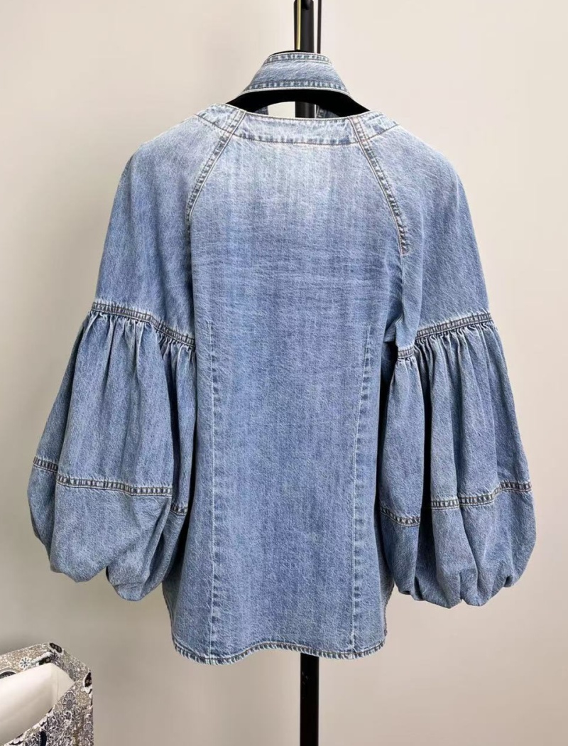 Light color shirt puff sleeve tops for women