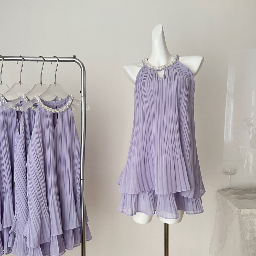 Chanelstyle ladies halter T-back summer temperament dress