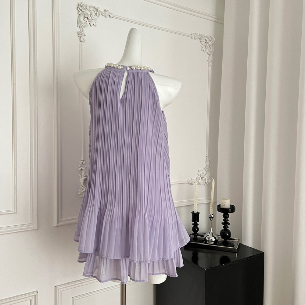 Chanelstyle ladies halter T-back summer temperament dress