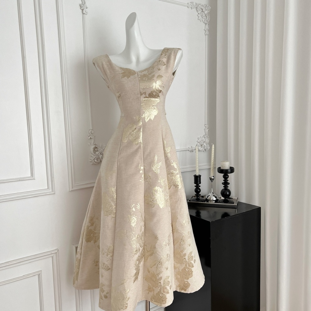 Temperament retro dress slim tender long dress