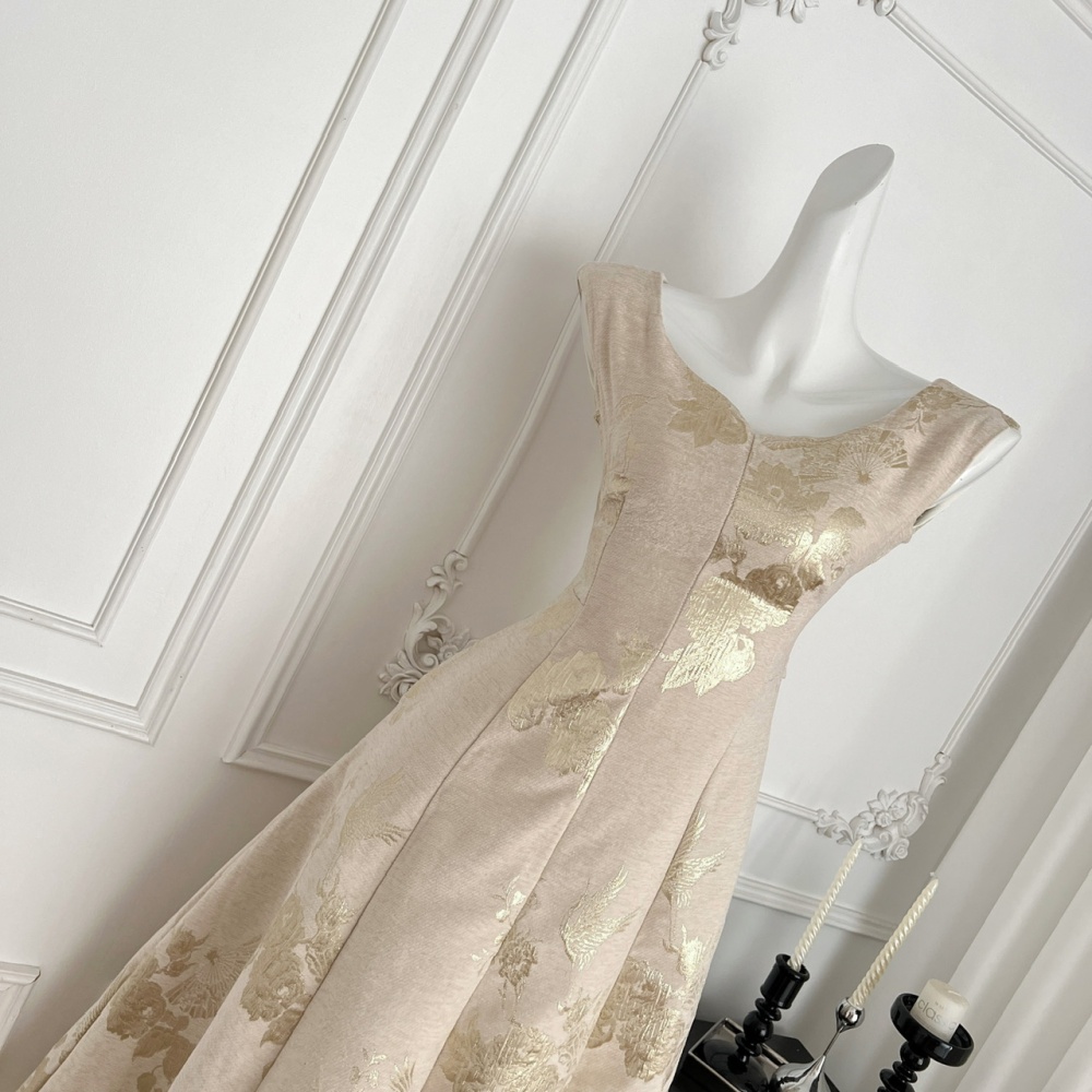 Temperament retro dress slim tender long dress