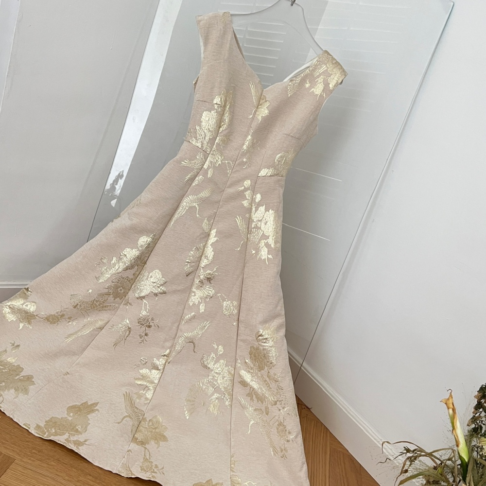 Temperament retro dress slim tender long dress