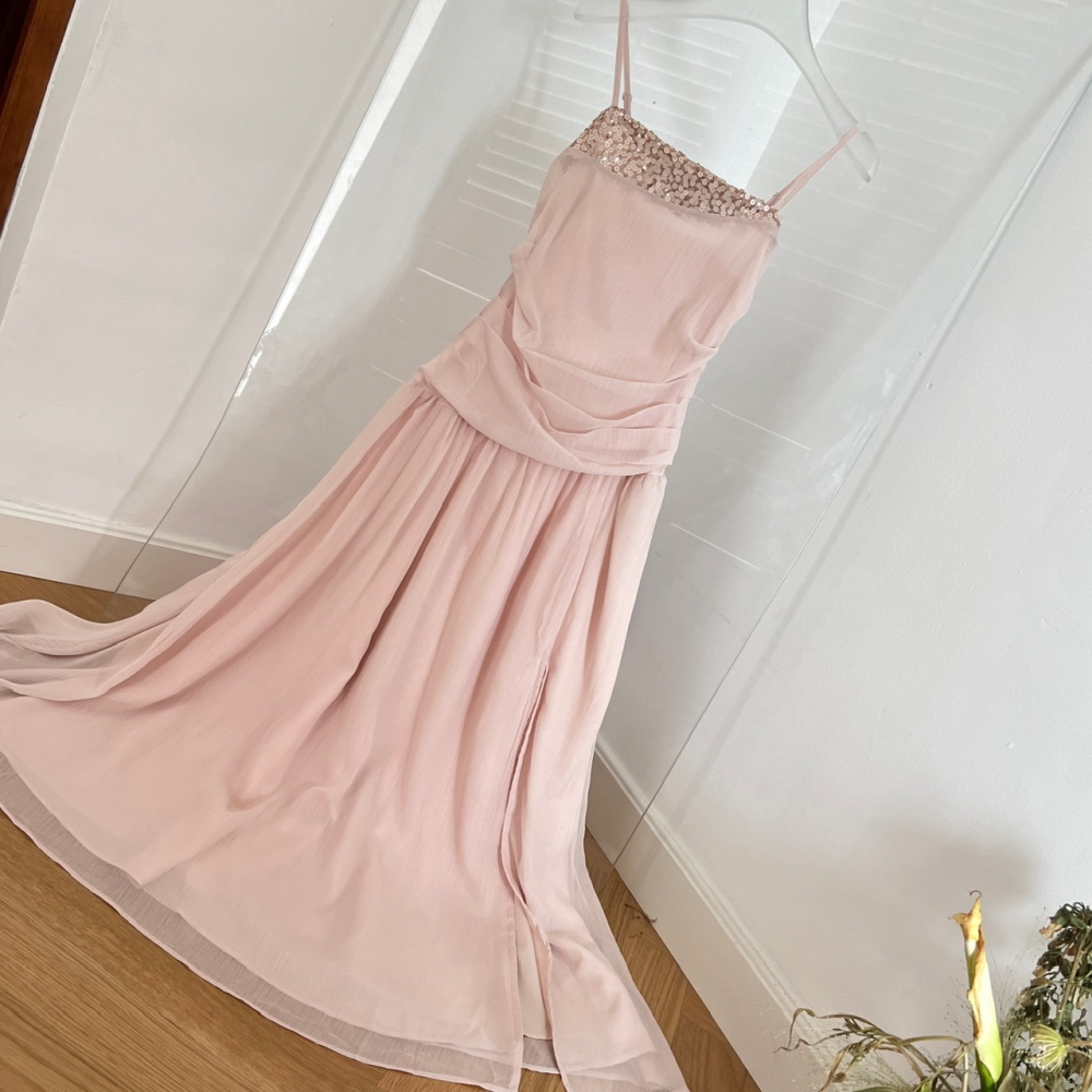 Sequins gauze dress sling summer tops