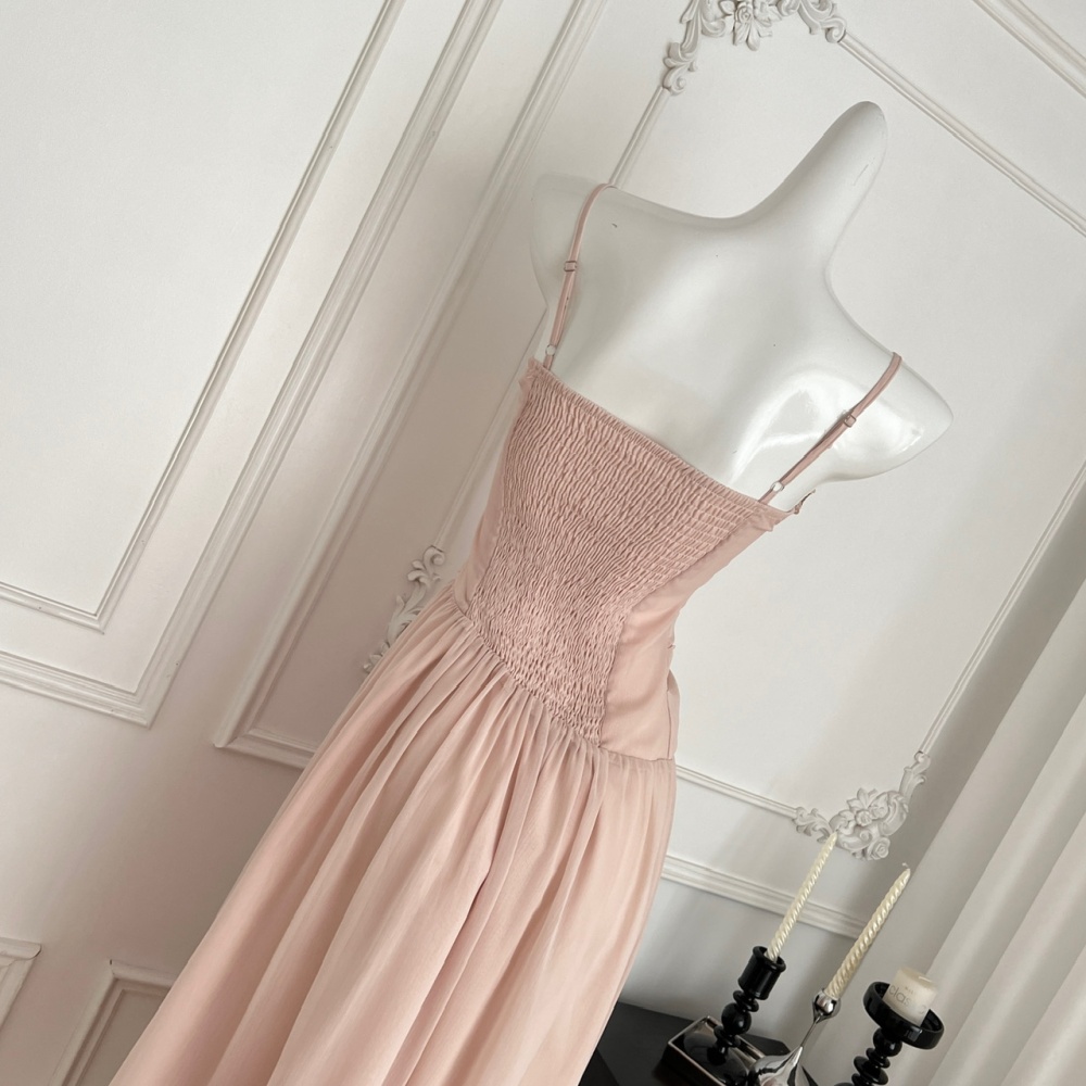 Sequins gauze dress sling summer tops