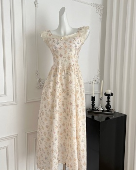 Splice V-neck dress summer floral strap dress for women