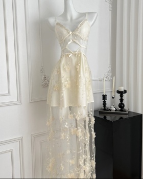 Snow stereoscopic dress flowers long dress for women