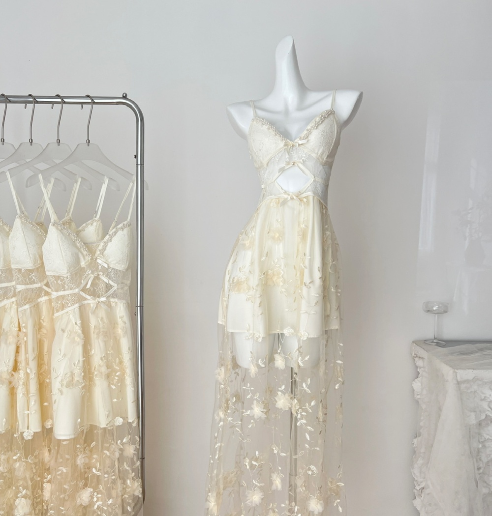 Snow stereoscopic dress flowers long dress for women