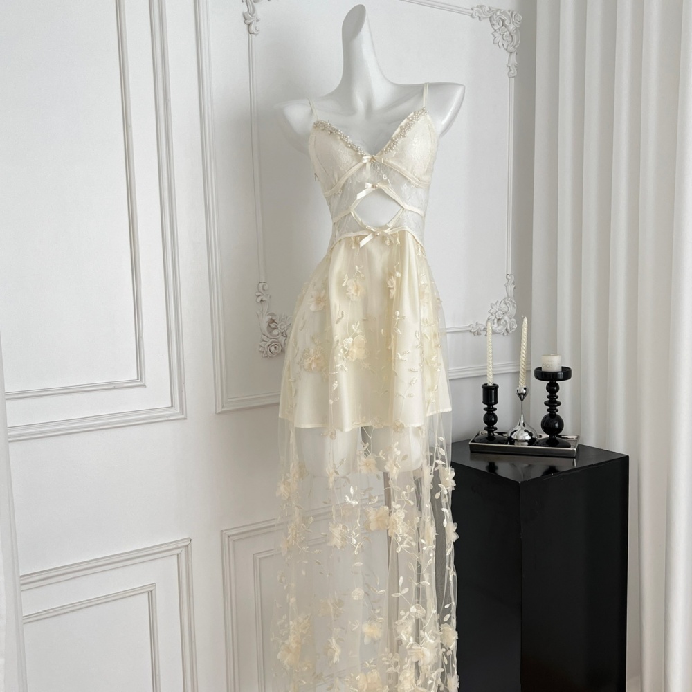 Snow stereoscopic dress flowers long dress for women