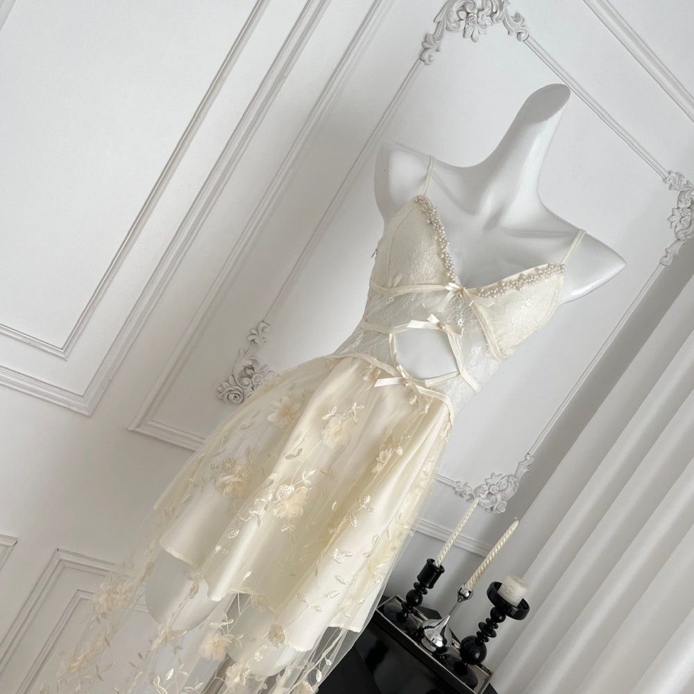 Snow stereoscopic dress flowers long dress for women