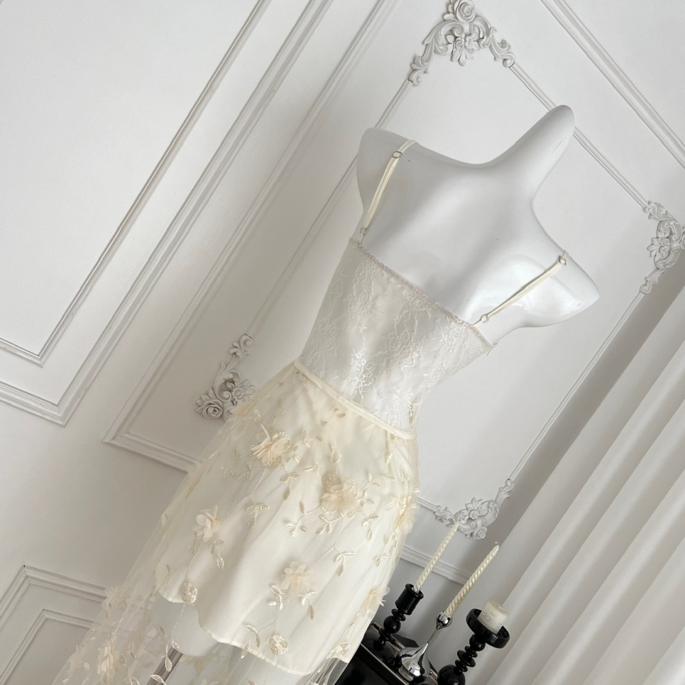 Snow stereoscopic dress flowers long dress for women