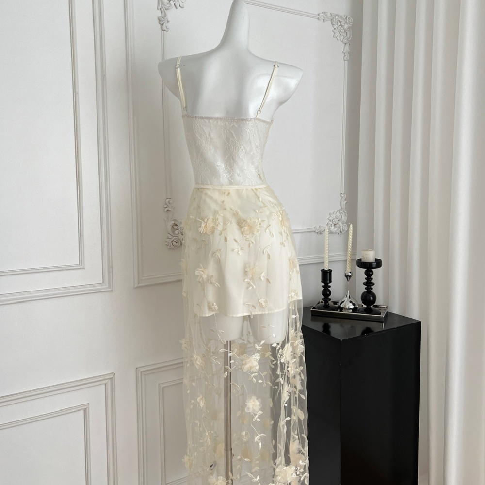 Snow stereoscopic dress flowers long dress for women