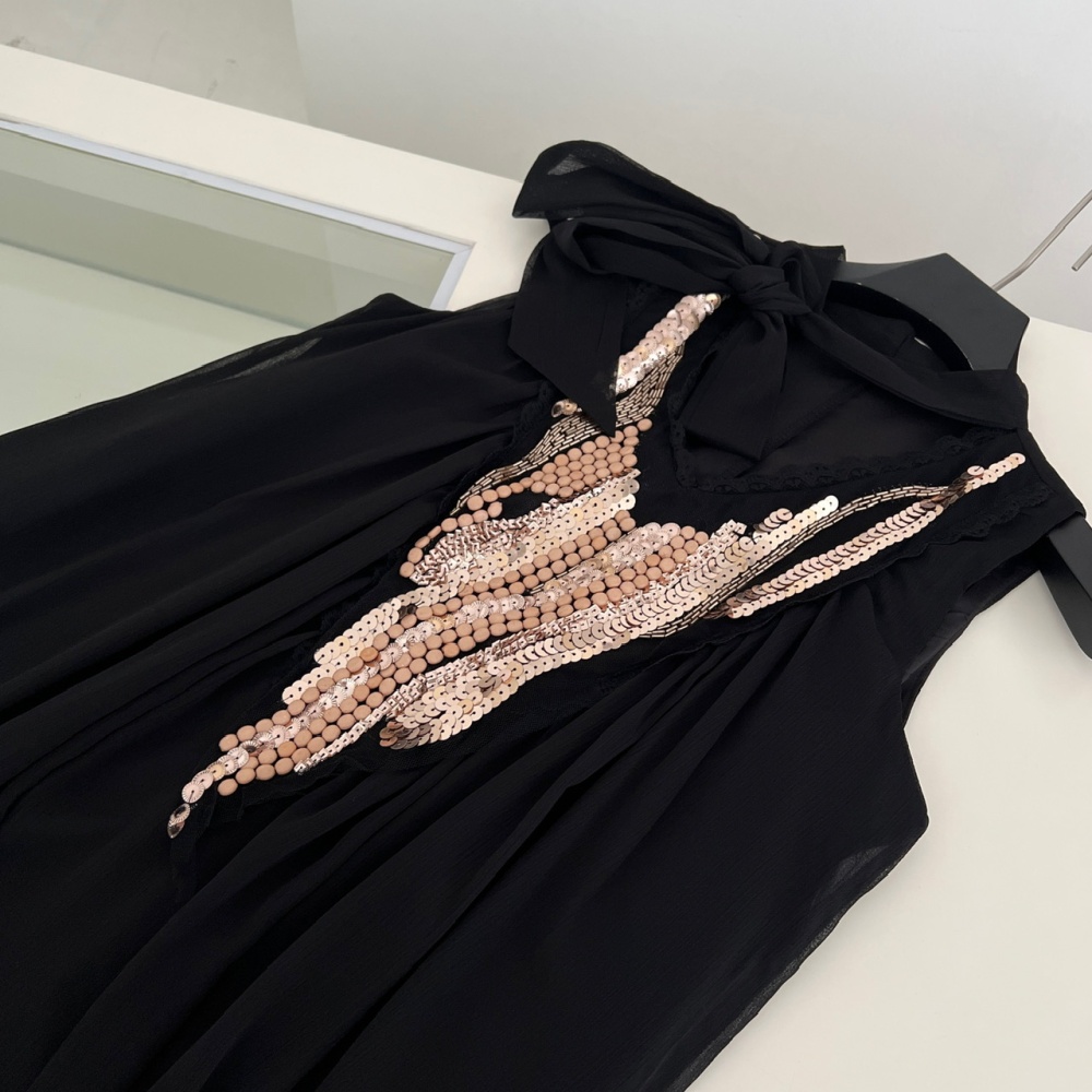 Chiffon enticement loose lazy sequins streamer dress for women