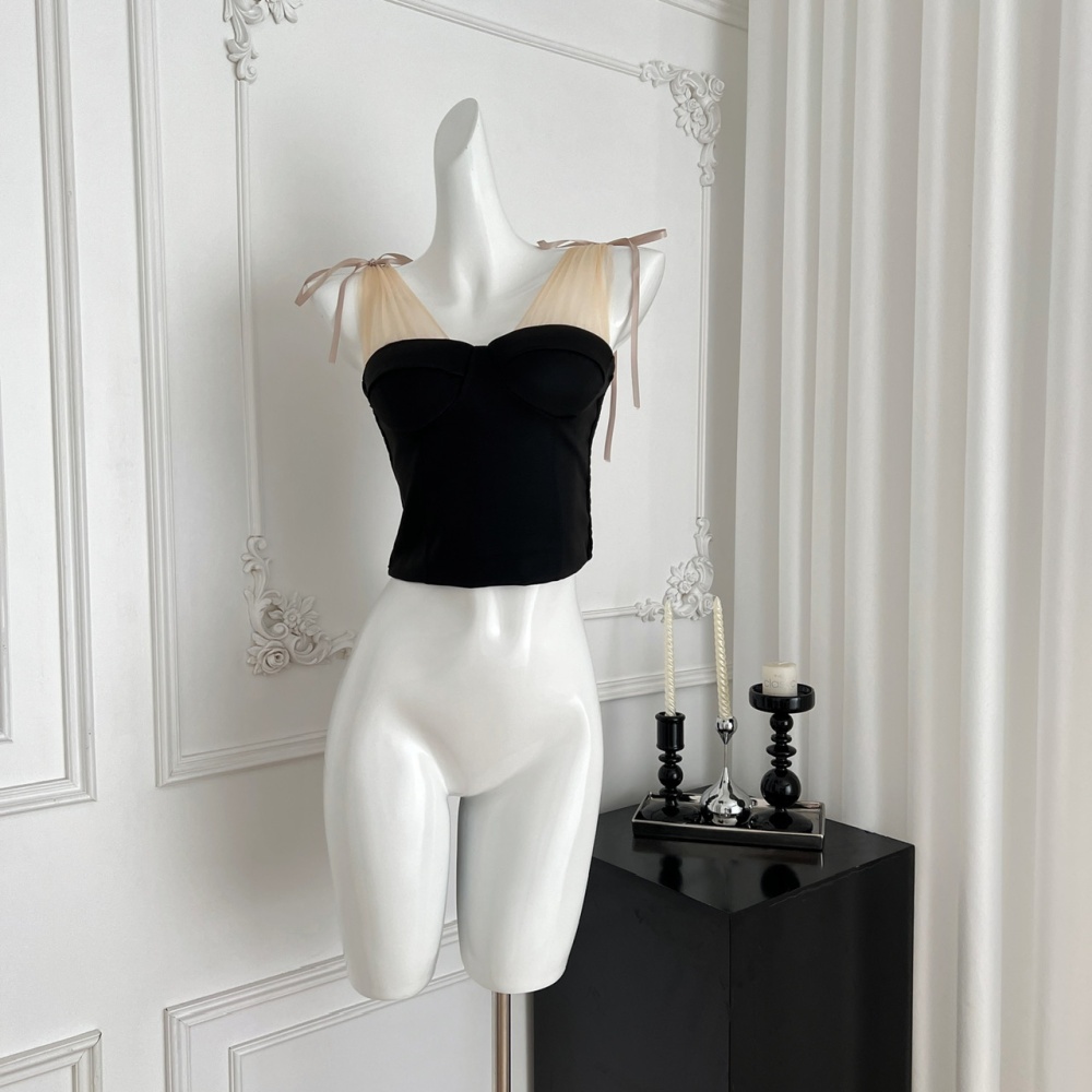 Wrapped chest splice sling lace tops