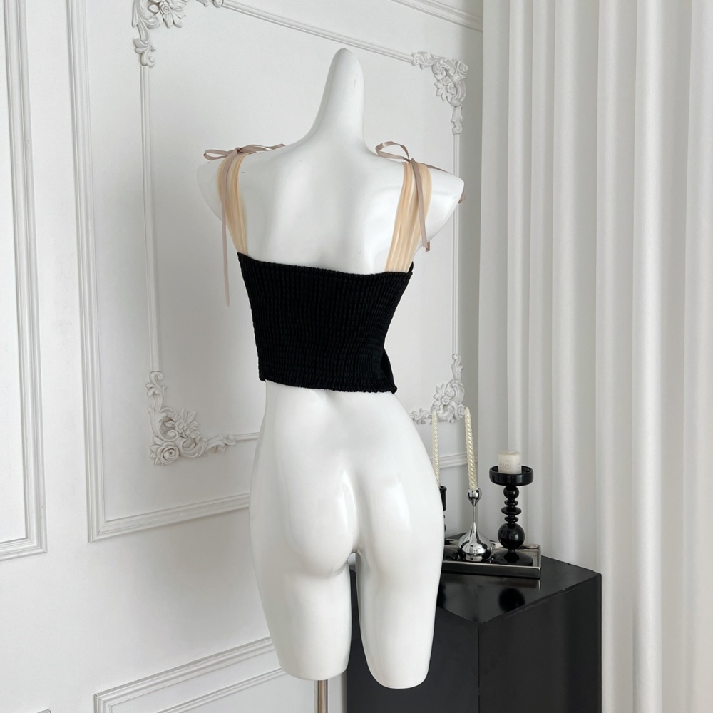 Wrapped chest splice sling lace tops