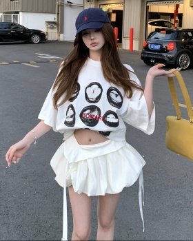 Spicegirl loose tops short sleeve T-shirt a set for women