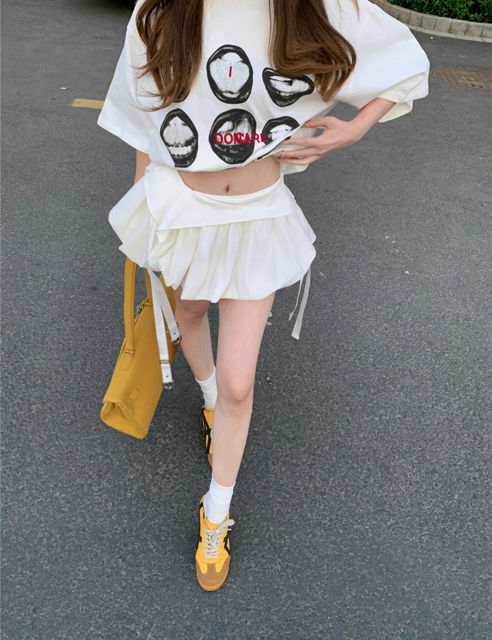 Spicegirl loose tops short sleeve T-shirt a set for women