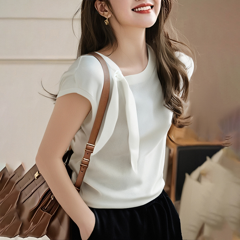 France style T-shirt bandage tops for women
