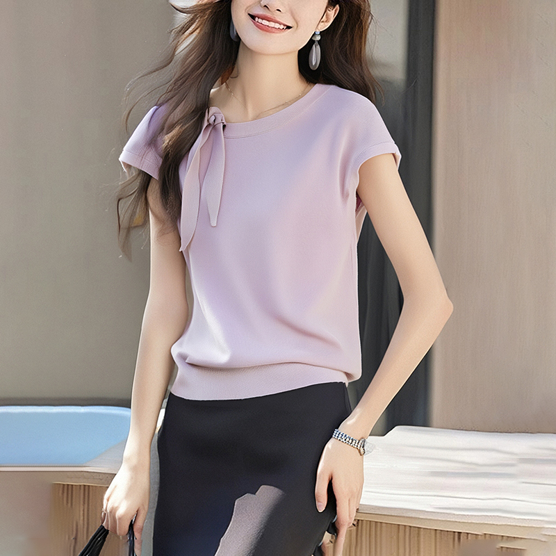 France style T-shirt bandage tops for women