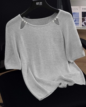 Slim thin sweater temperament short tops for women