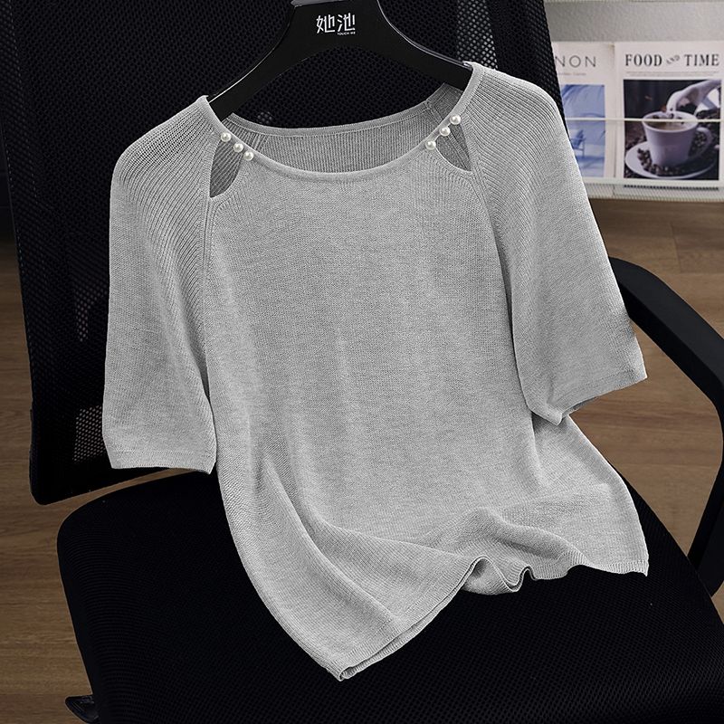 Slim thin sweater temperament short tops for women