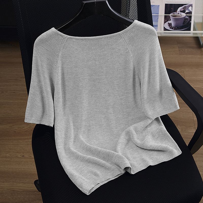 Slim thin sweater temperament short tops for women