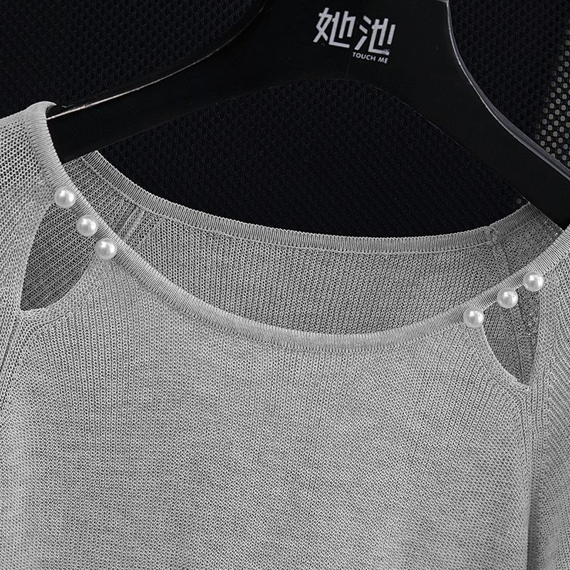 Slim thin sweater temperament short tops for women