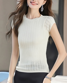 Unique France style tops bottoming hollow sweater for women