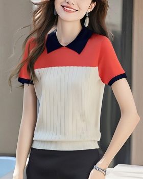 Spring and summer knitted shirt spicegirl tops