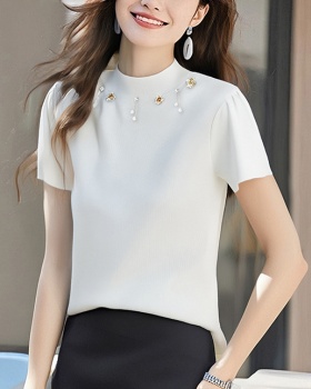 Flowers summer tops stereoscopic T-shirt for women