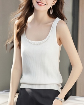 Beading sling knitted vest summer inside the ride tops