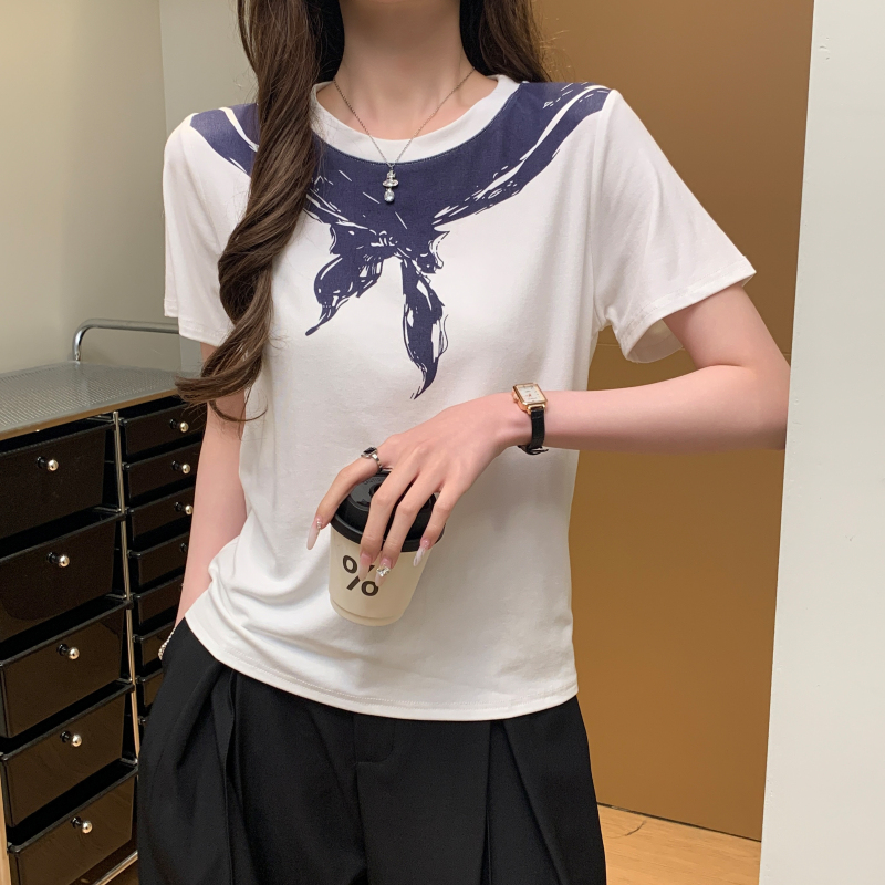 Printing personality T-shirt Casual summer tops for women
